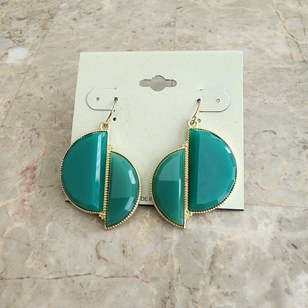 Stony Jade-Colored Drop Earrings